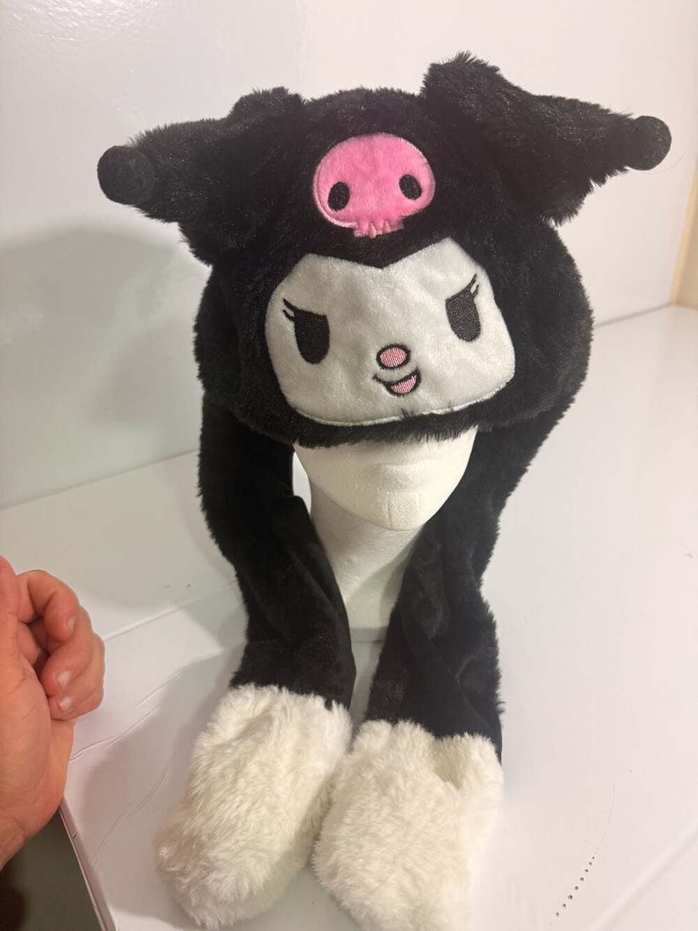 Sanrioed Kuromi Cinnamoroll Kitty Glowing Plush Ear Move Hat